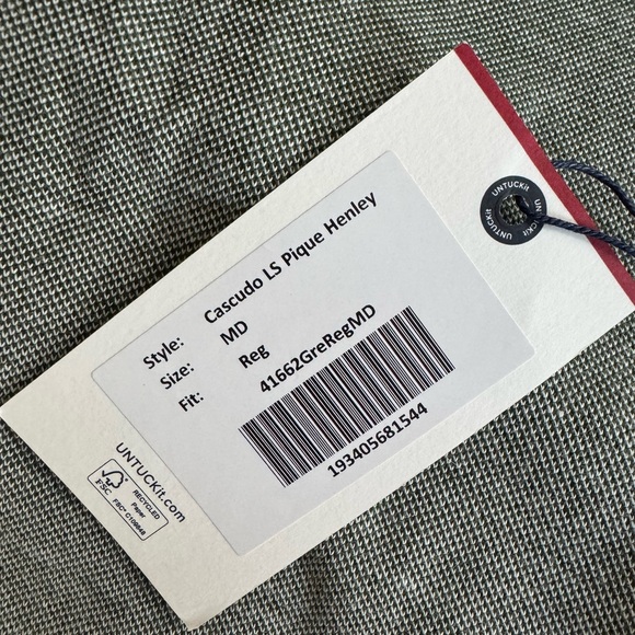 UNTUCKit Sage Green Long Sleeve Henley - Picture 4 of 6